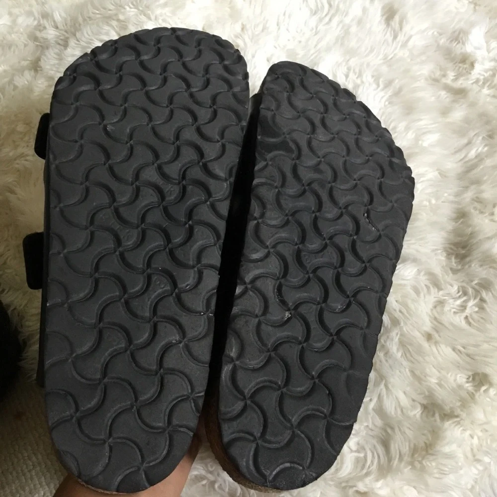 Birkenstock Black Leather Two-Strap Sandals size 41